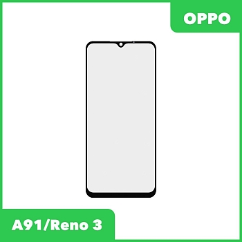 Стекло для переклейки дисплея Oppo A91, Reno 3, черный