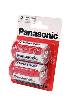 Батарейка (элемент питания) Panasonic Zinc Carbon R20RZ/2BP R20 BL2, 1 штука